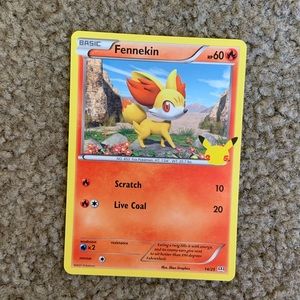 Pokémon 25th Anniversary Fennekin Card